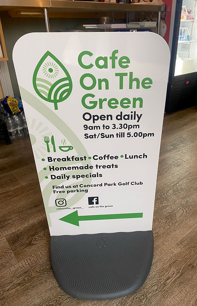 eco-flex Cafe On The Green eco flex board signage